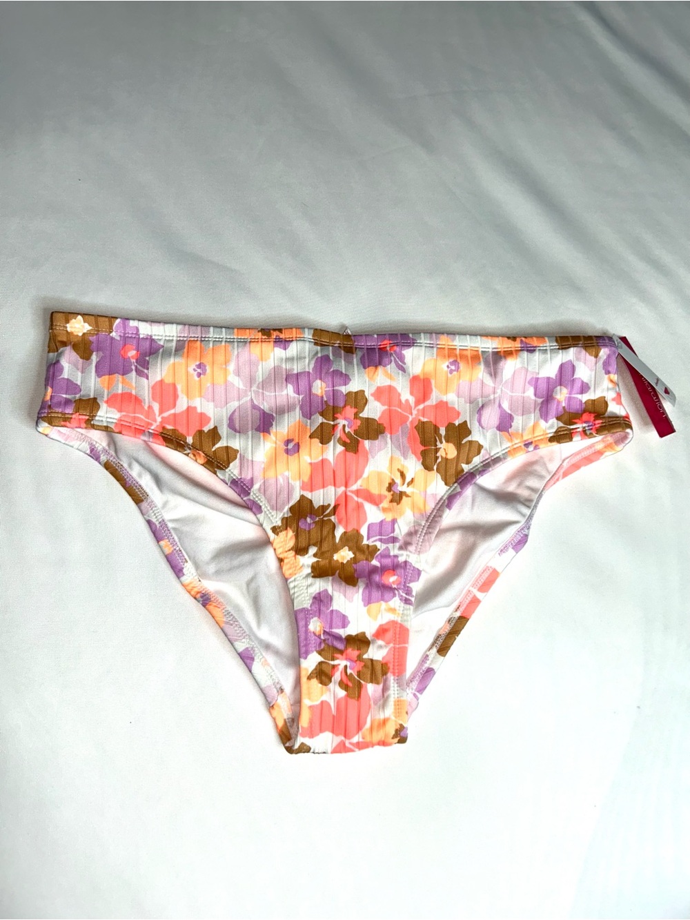 NWT Xhiliration White Tropical Floral Bikini Bottom Size 16W/18W
